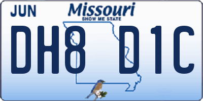 MO license plate DH8D1C