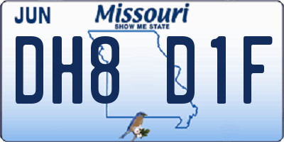 MO license plate DH8D1F