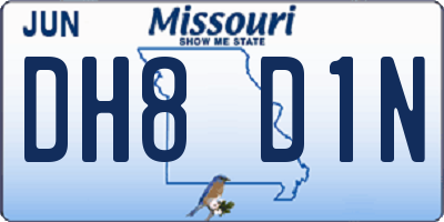 MO license plate DH8D1N