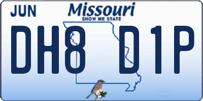 MO license plate DH8D1P