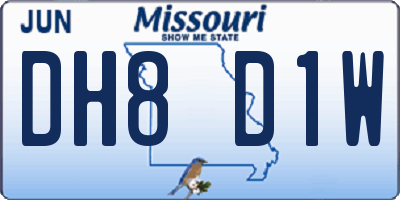 MO license plate DH8D1W