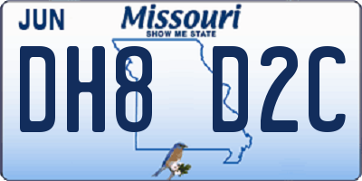 MO license plate DH8D2C
