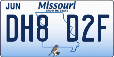 MO license plate DH8D2F