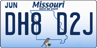 MO license plate DH8D2J