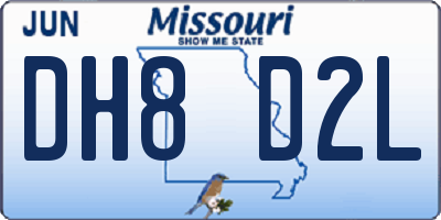 MO license plate DH8D2L