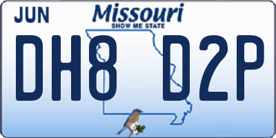 MO license plate DH8D2P