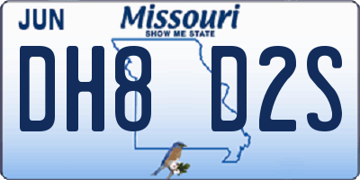 MO license plate DH8D2S