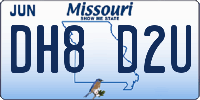 MO license plate DH8D2U