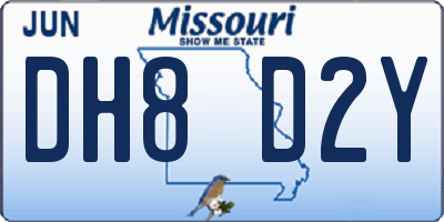 MO license plate DH8D2Y