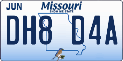MO license plate DH8D4A