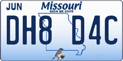 MO license plate DH8D4C
