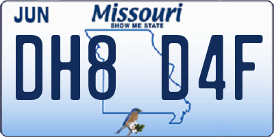 MO license plate DH8D4F