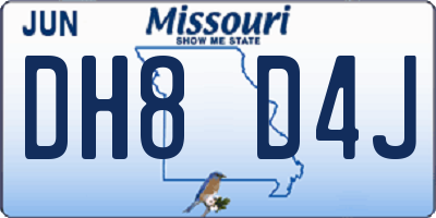 MO license plate DH8D4J