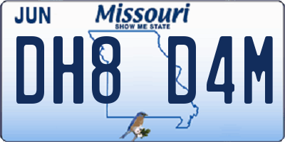 MO license plate DH8D4M