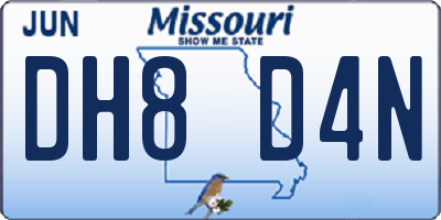 MO license plate DH8D4N