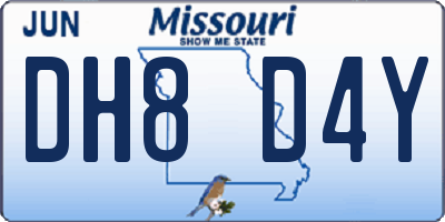 MO license plate DH8D4Y