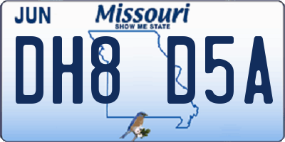 MO license plate DH8D5A