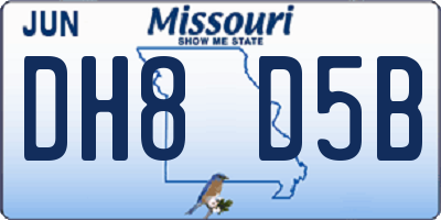 MO license plate DH8D5B