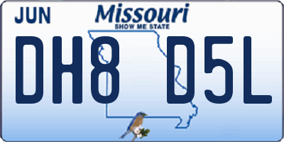 MO license plate DH8D5L