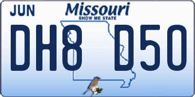MO license plate DH8D5O