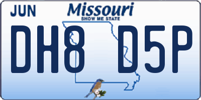 MO license plate DH8D5P