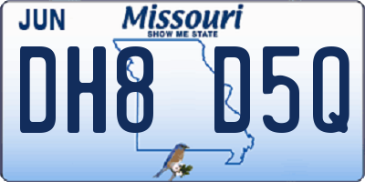 MO license plate DH8D5Q