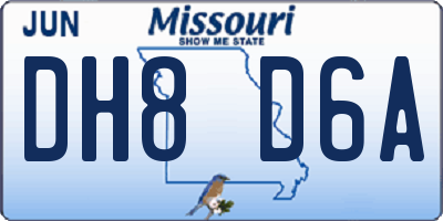 MO license plate DH8D6A