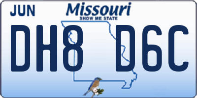 MO license plate DH8D6C