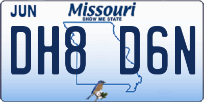 MO license plate DH8D6N