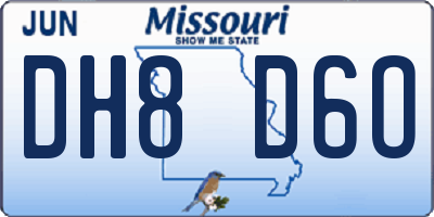 MO license plate DH8D6O