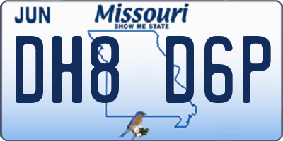 MO license plate DH8D6P