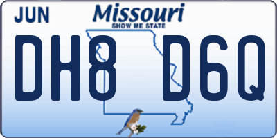 MO license plate DH8D6Q