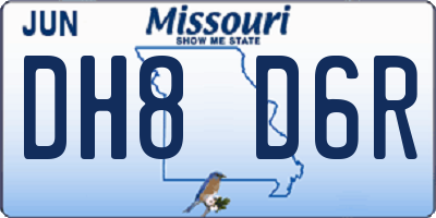 MO license plate DH8D6R