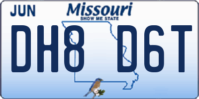 MO license plate DH8D6T