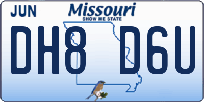 MO license plate DH8D6U
