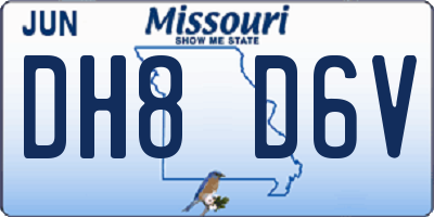 MO license plate DH8D6V