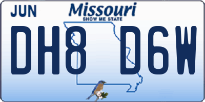 MO license plate DH8D6W