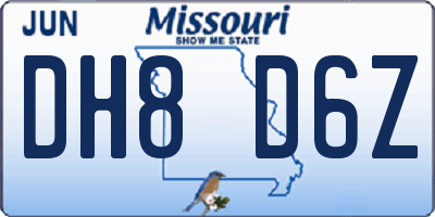 MO license plate DH8D6Z