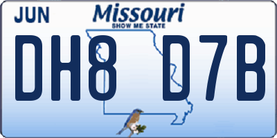 MO license plate DH8D7B