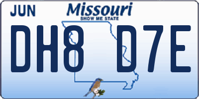 MO license plate DH8D7E