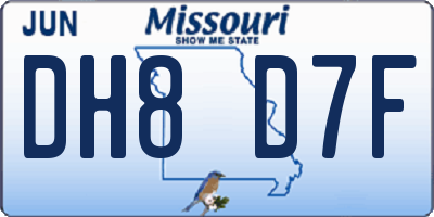 MO license plate DH8D7F