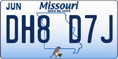 MO license plate DH8D7J