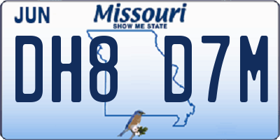 MO license plate DH8D7M