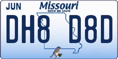 MO license plate DH8D8D