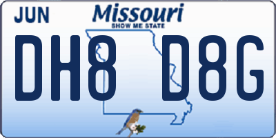 MO license plate DH8D8G