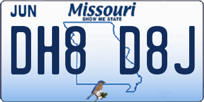 MO license plate DH8D8J