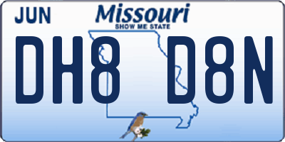 MO license plate DH8D8N