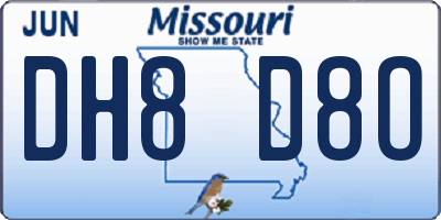 MO license plate DH8D8O