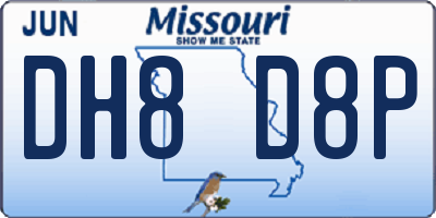 MO license plate DH8D8P