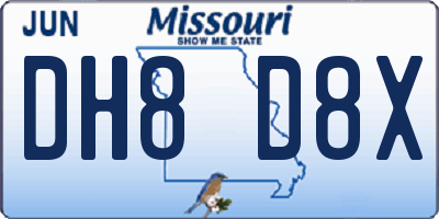 MO license plate DH8D8X